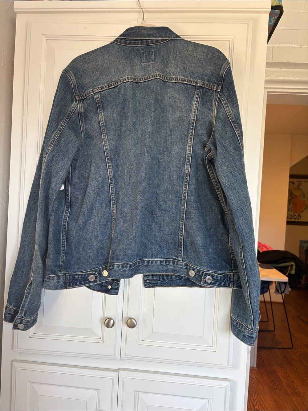 NWT GAP XL Tall Medium Blue Denim Jacket with Button Front - Picture 7 of 7
